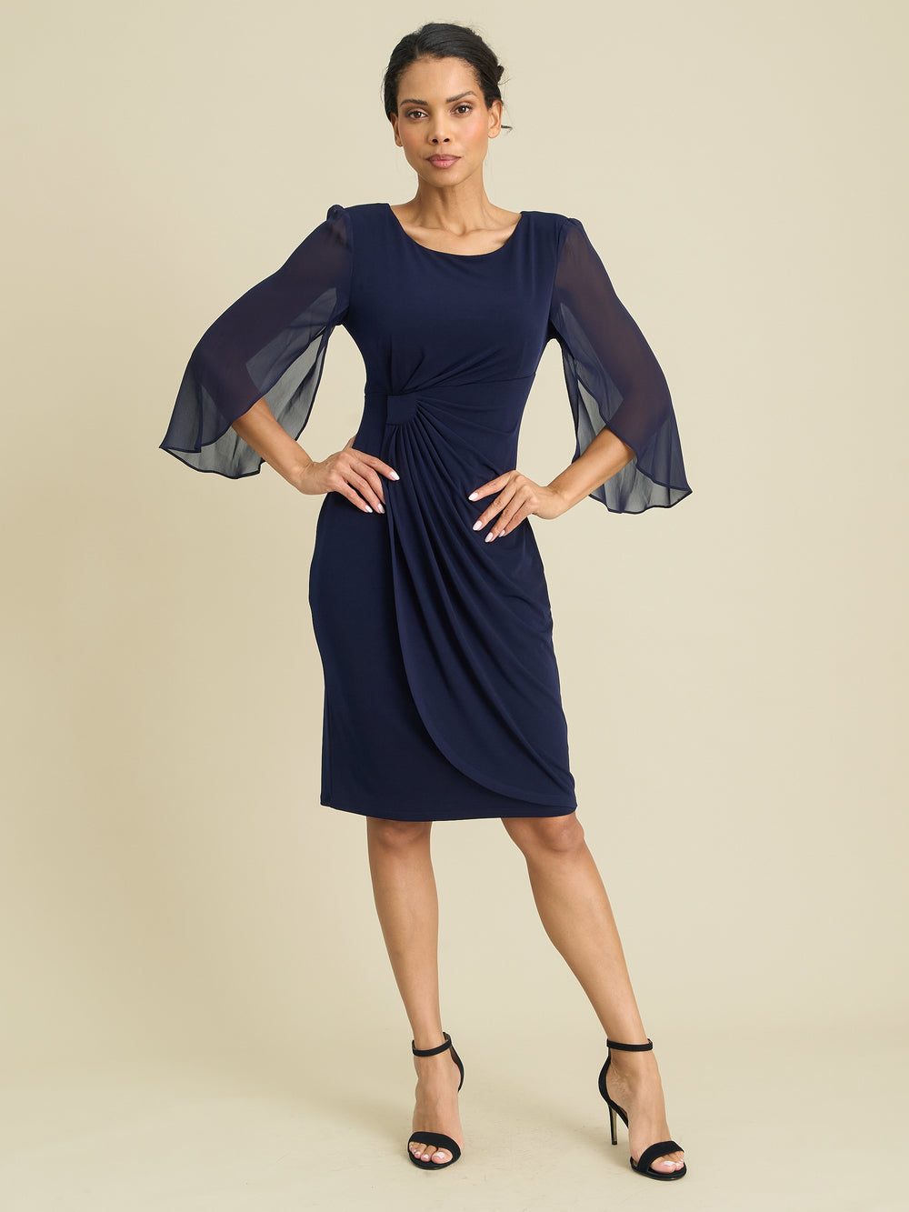 Ryder Jersey And Chiffon Wrap Dress
