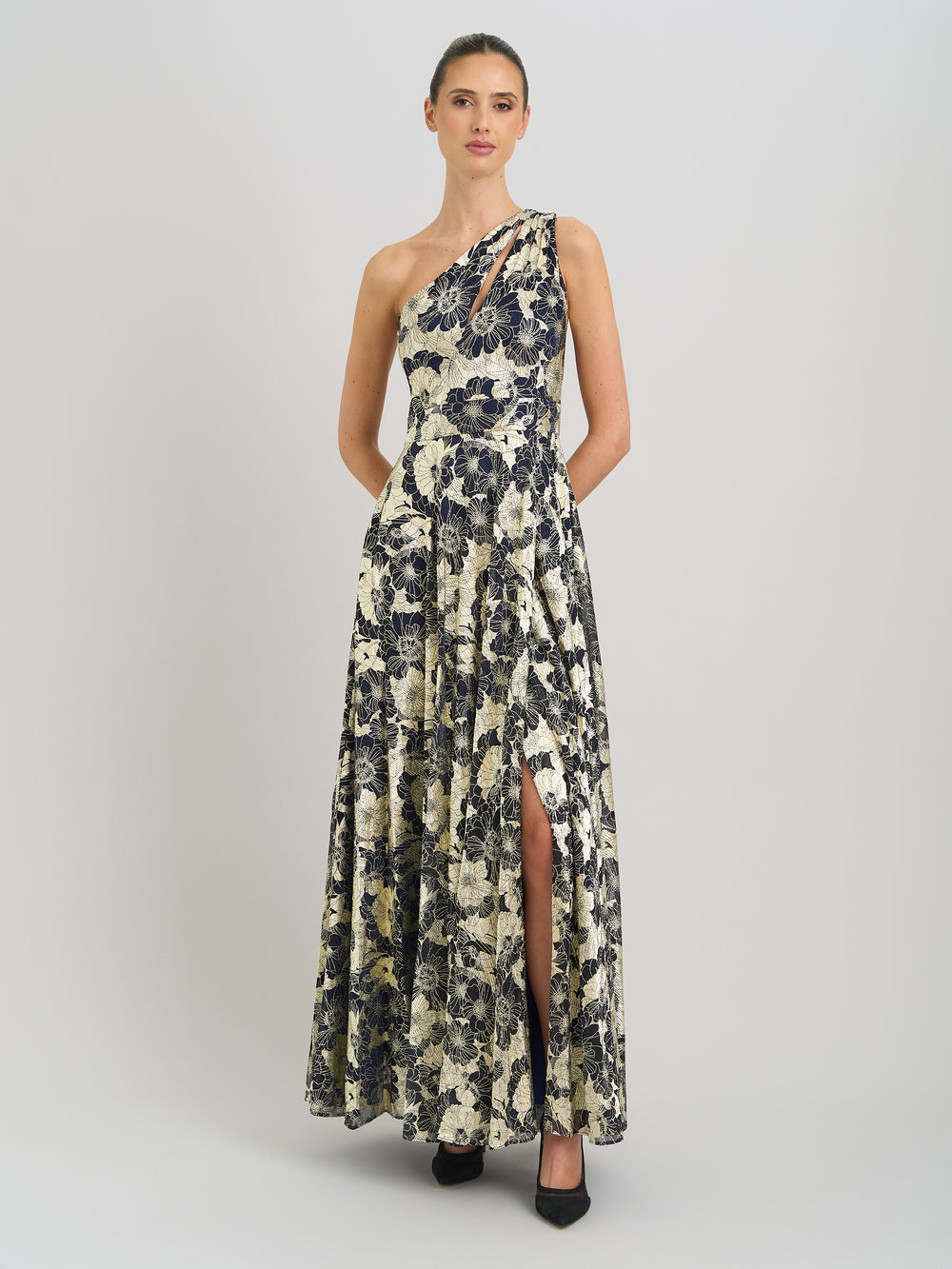 Sabina One Shoulder Floral Maxi Dress