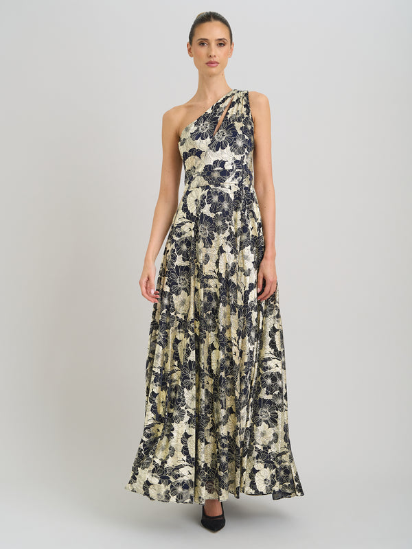 Sabina One Shoulder Floral Maxi Dress
