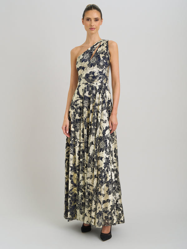 Sabina One Shoulder Floral Maxi Dress