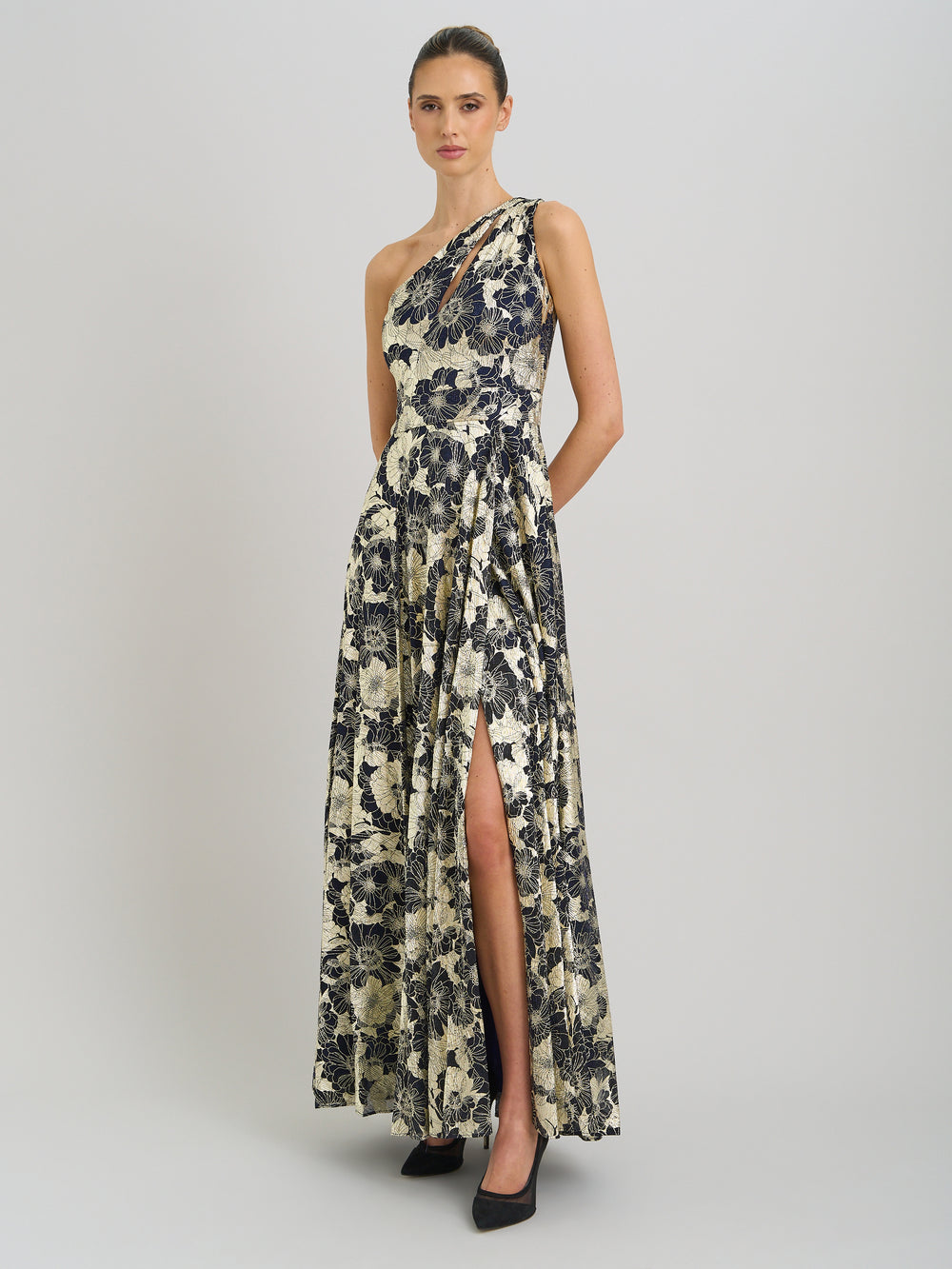 Sabina One Shoulder Floral Maxi Dress