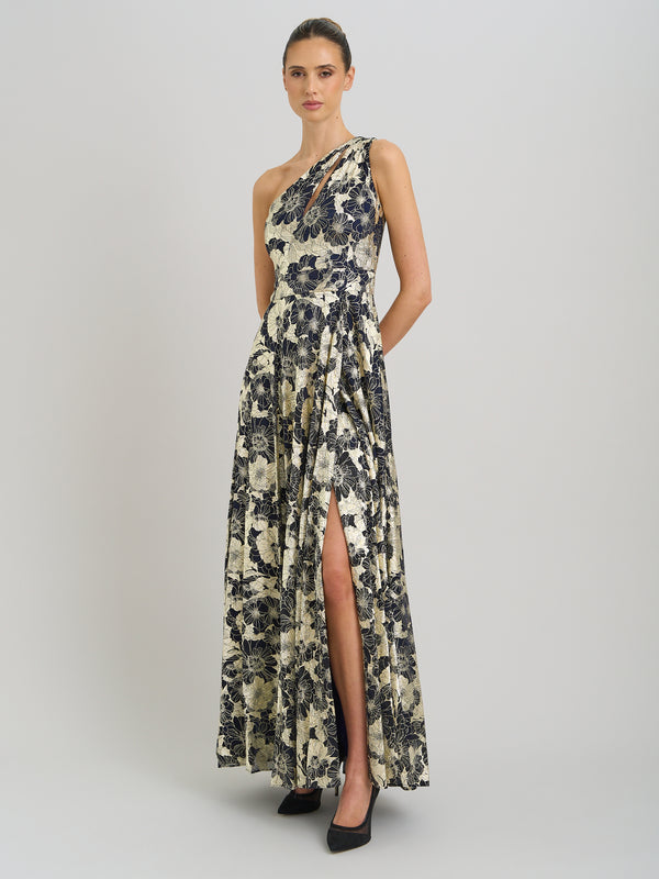 Sabina One Shoulder Floral Maxi Dress