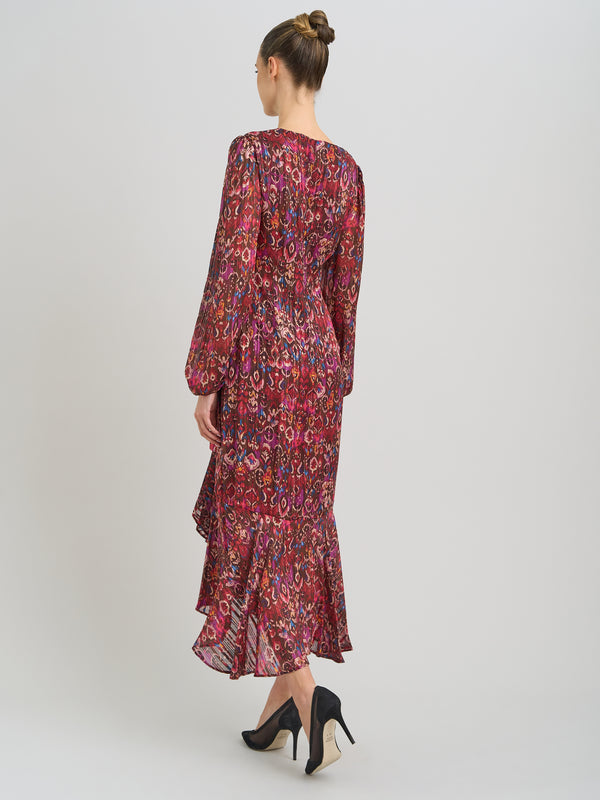 Sharron Printed Wrap Midi Dress