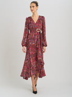 Sharron Printed Wrap Midi Dress