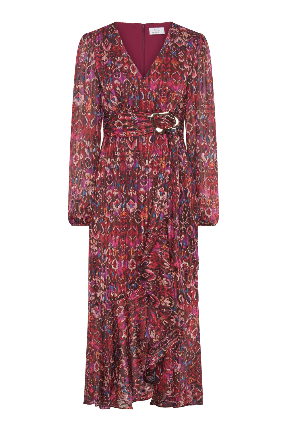 Sharron Printed Wrap Midi Dress