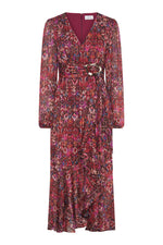 Sharron Printed Wrap Midi Dress