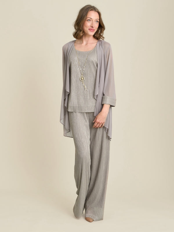 Sheri Metallic Crinkle Three Piece Set