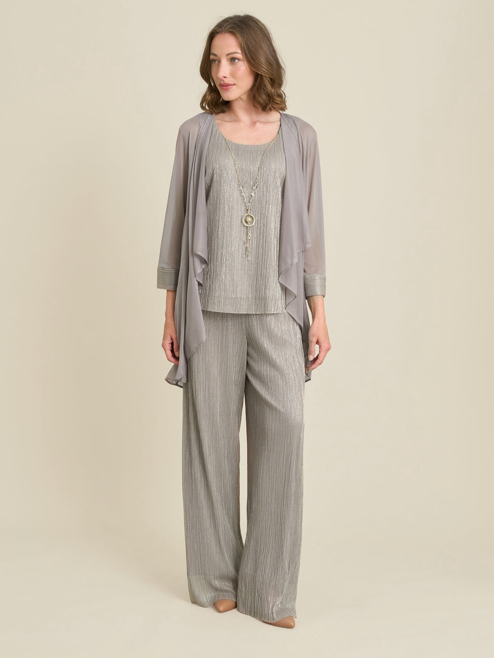 Sheri Metallic Crinkle Three Piece Set