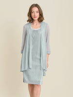 Sue-Ann Pleated Dress And Chiffon Jacket