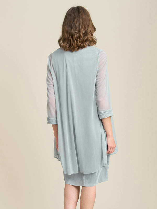 Sue-Ann Pleated Dress And Chiffon Jacket