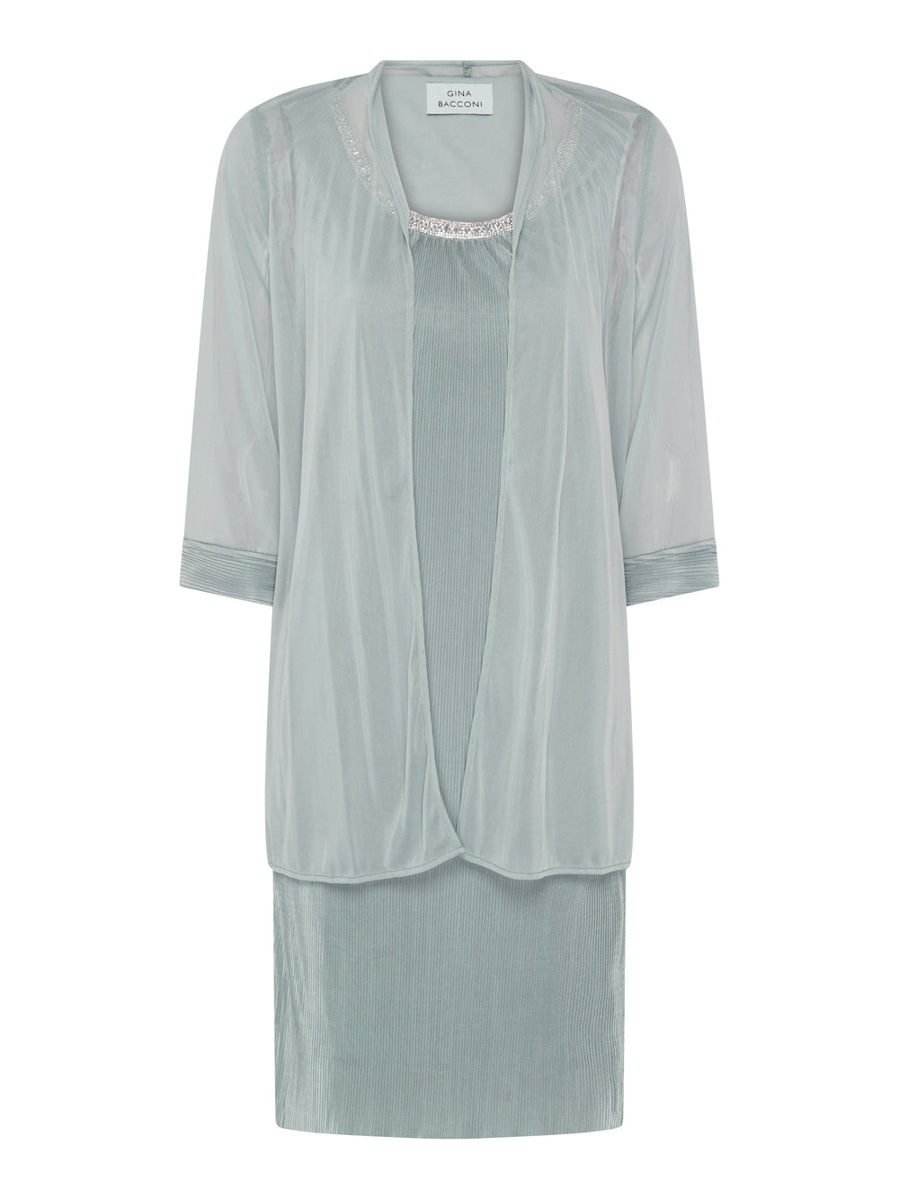 Sue-Ann Pleated Dress And Chiffon Jacket