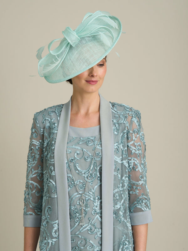 Joelle Embroidered  Two Piece Trouser Suit With Detachable Necklace