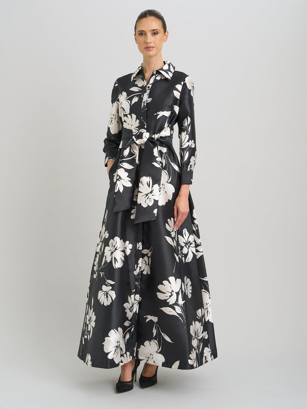 Steph Floral Belt Tie Maxi Dress