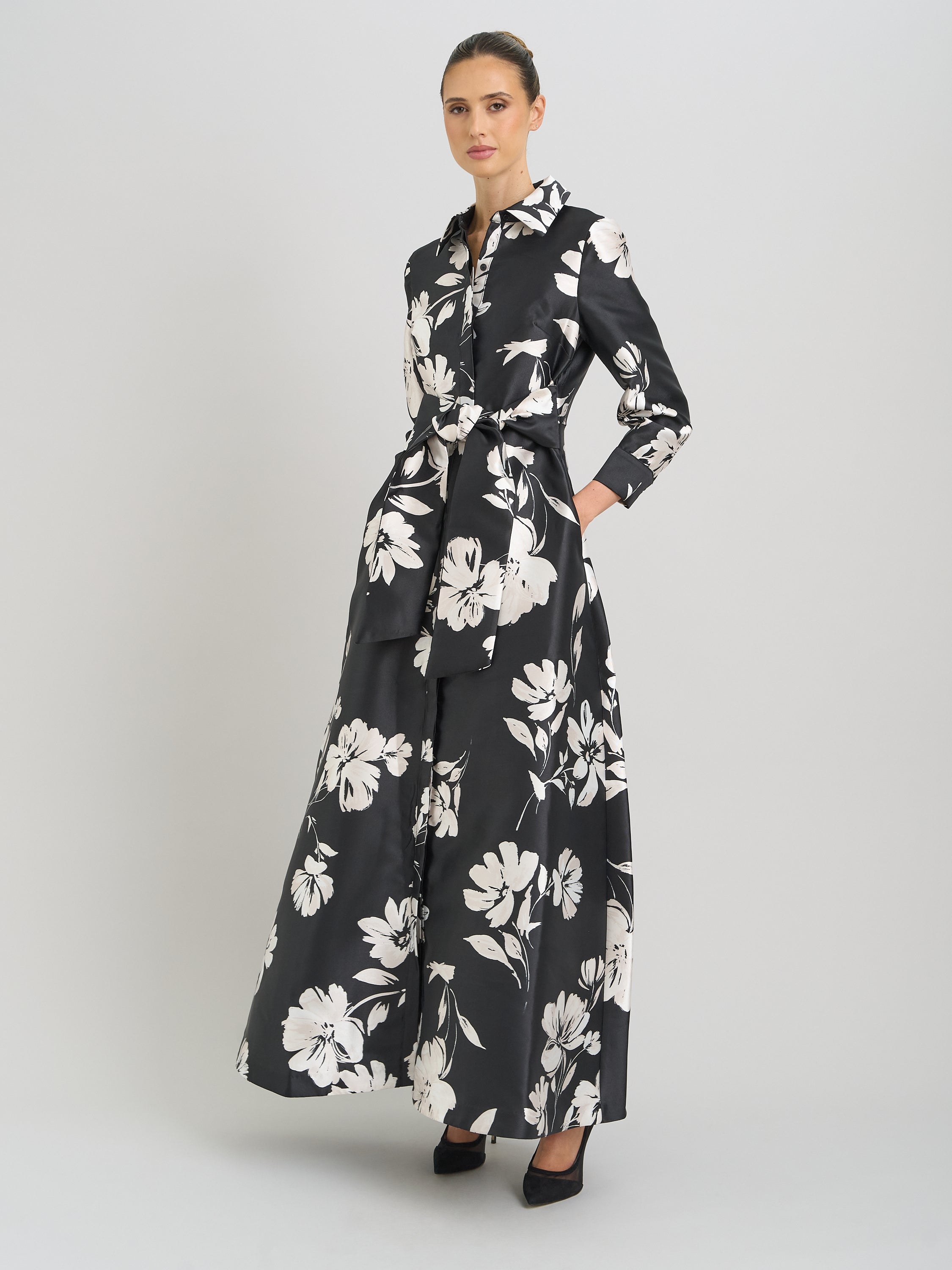 Steph Floral Belt Tie Maxi Dress – Gina Bacconi