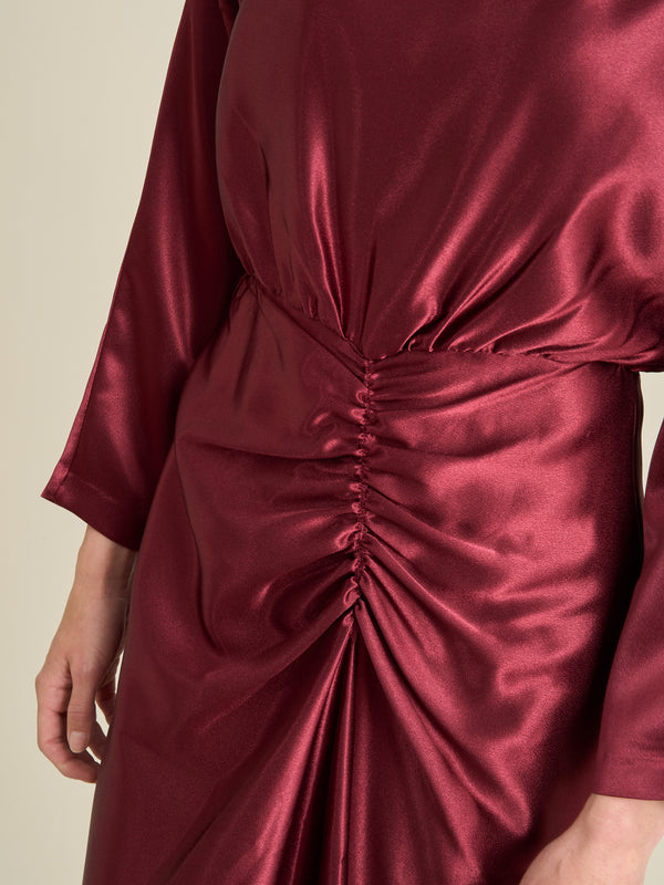 Tara Satin Midi Dress