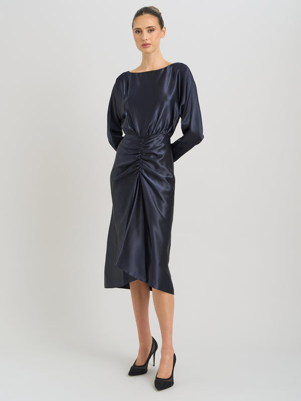 Tara Satin Midi Dress