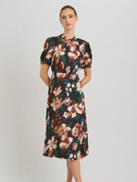 Taryn Floral Print High Neck Midi Dress
