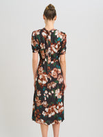 Taryn Floral Print High Neck Midi Dress