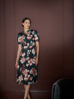 Taryn Floral Print High Neck Midi Dress