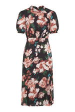 Taryn Floral Print High Neck Midi Dress