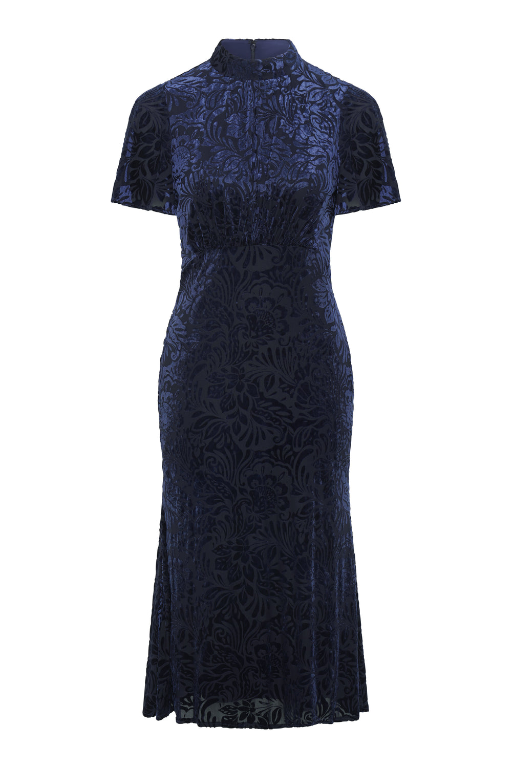 Sallie High Neck Velvet Midi Dress