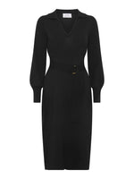 Tia Midi Dress With Belt & Long Sleeves