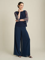 Tilly Embellished Sheer Sleeve Top