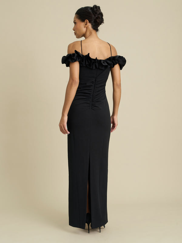 Toni Ruffle Off Shoulder Maxi Dress