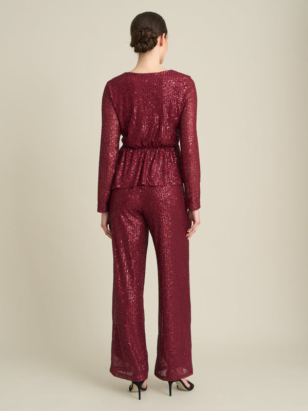 Pixie Sequin Blouse with Faux wrap Front