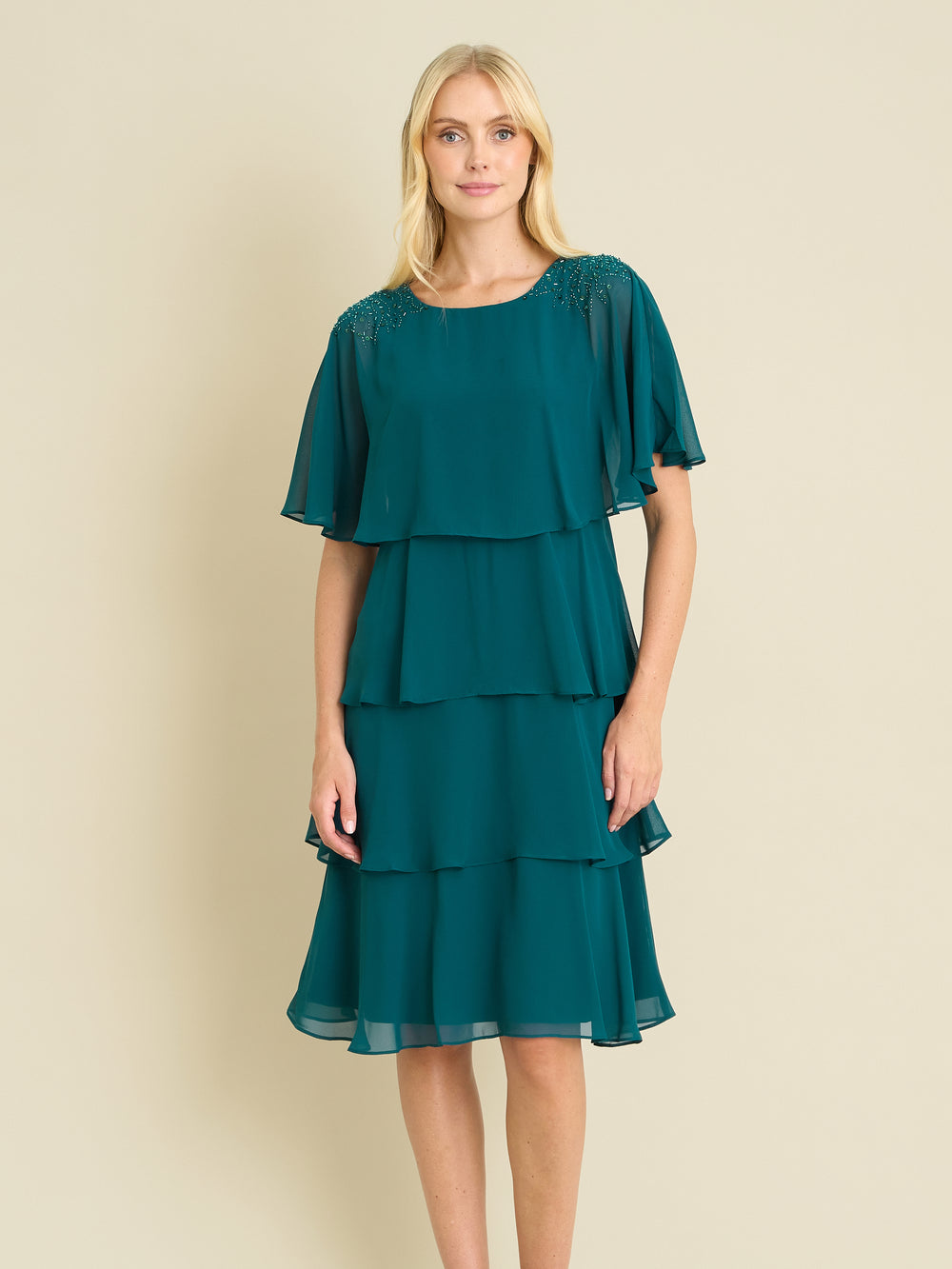 Sarabeth Tiered Chiffon Dress