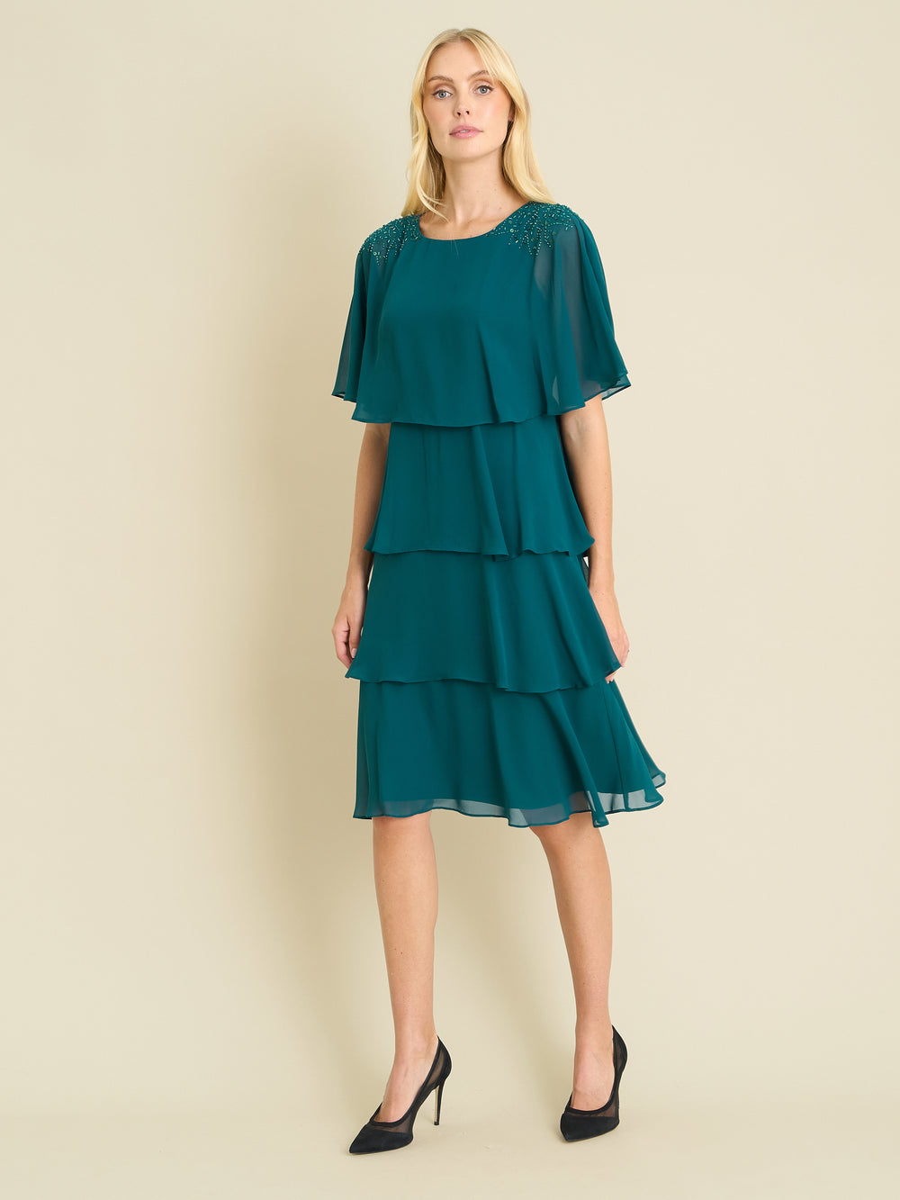 Sarabeth Tiered Chiffon Dress