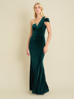 Ruthie Velvet One Shoulder Maxi Dress