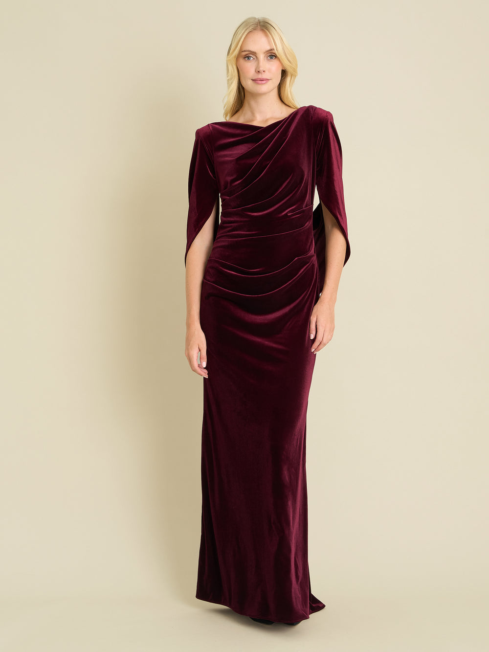 Shakira Velvet Maxi Dress With Back Piece