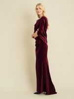 Shakira Velvet Maxi Dress With Back Piece
