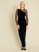 Rhonda Velvet Mesh Maxi Dress