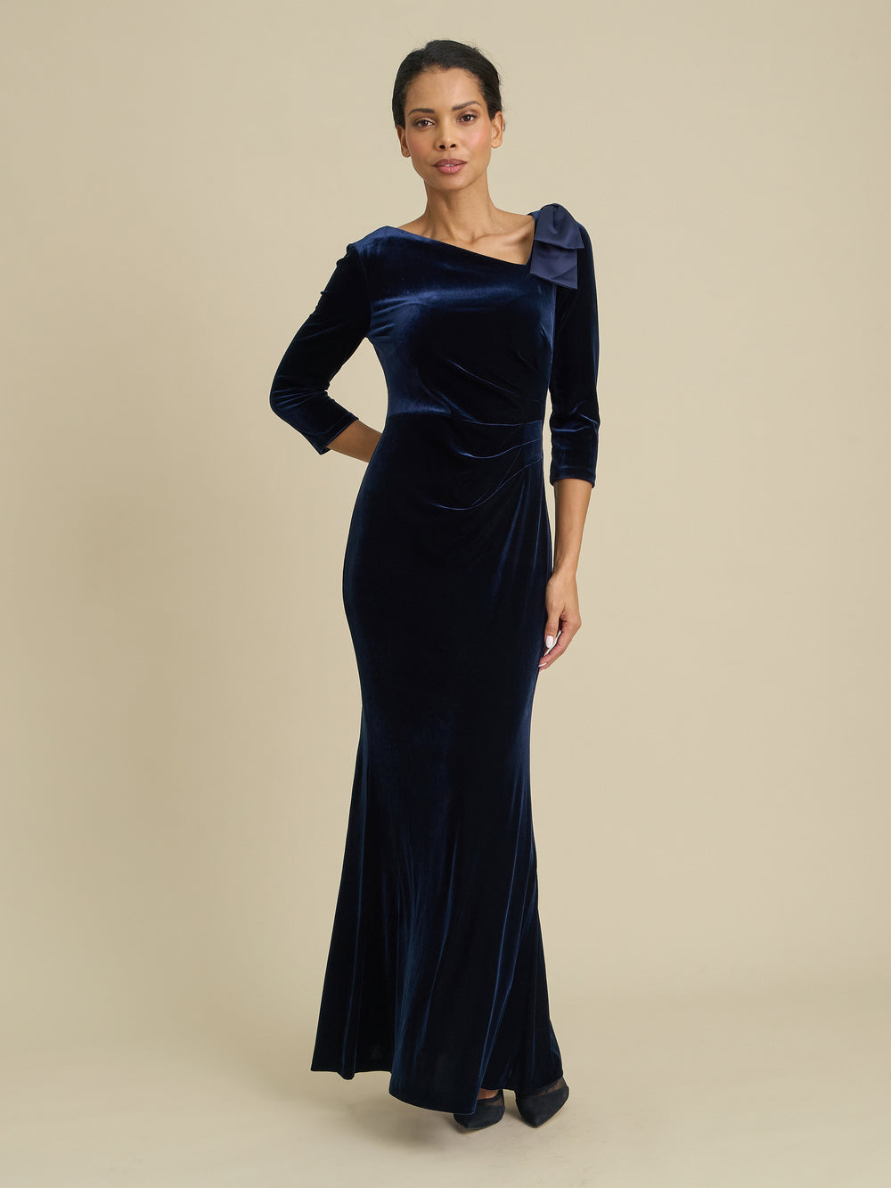 Trudie Velvet Ruched Maxi Dress
