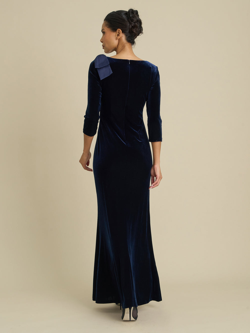 Trudie Velvet Ruched Maxi Dress