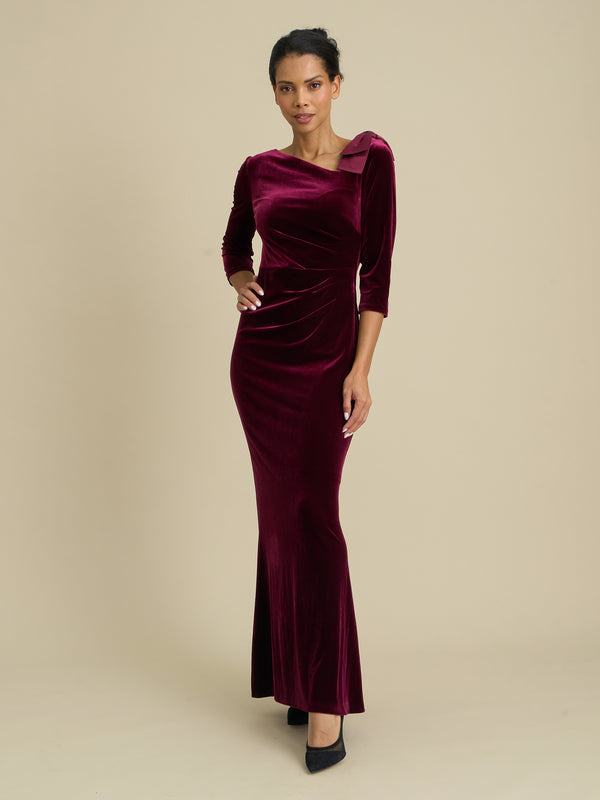 Trudie Velvet Ruched Maxi Dress