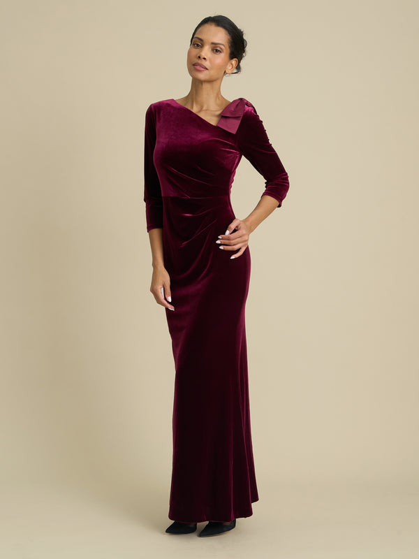 Trudie Velvet Ruched Maxi Dress