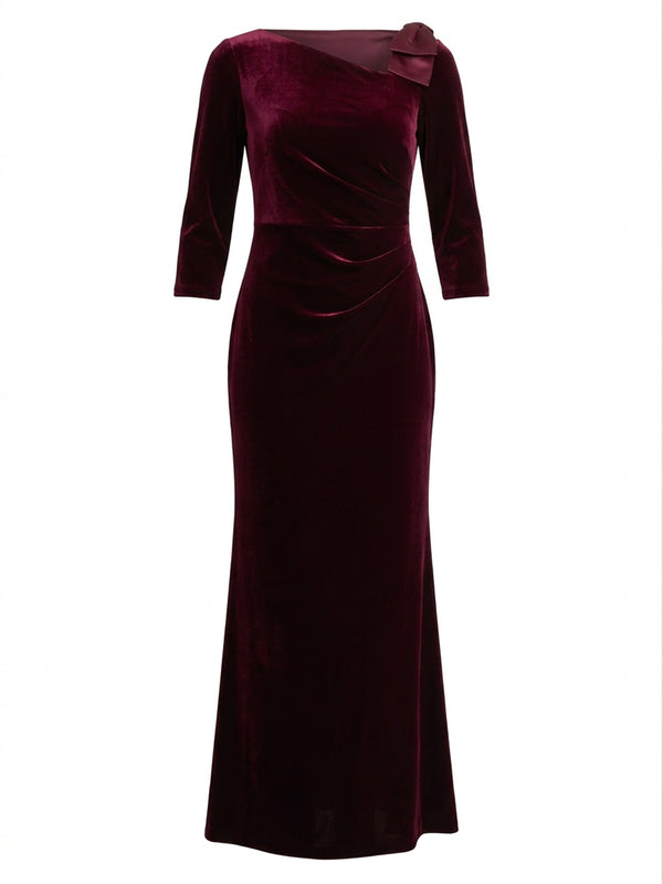 Trudie Velvet Ruched Maxi Dress