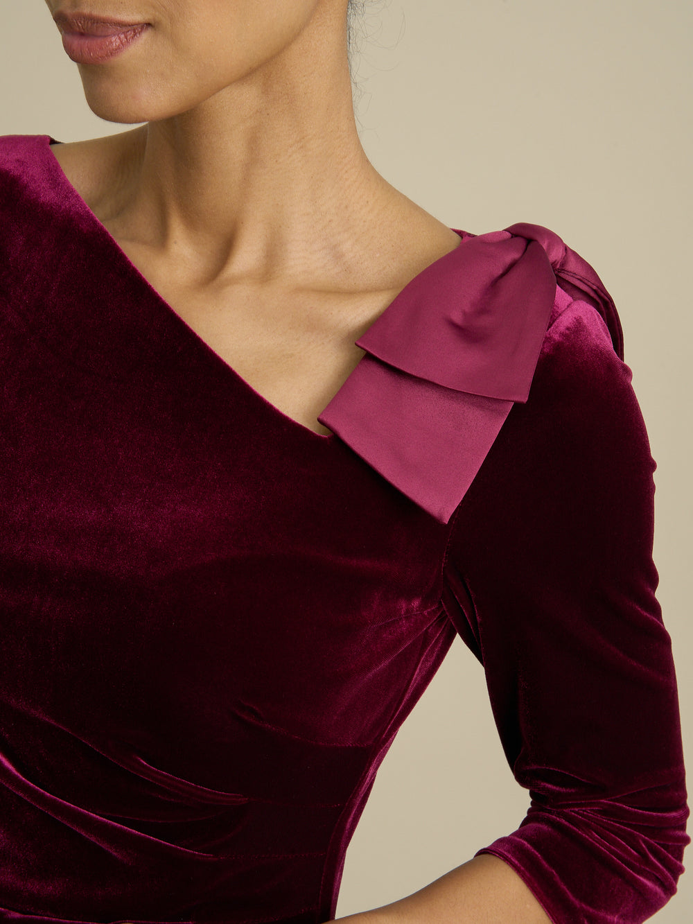 Trudie Velvet Ruched Maxi Dress