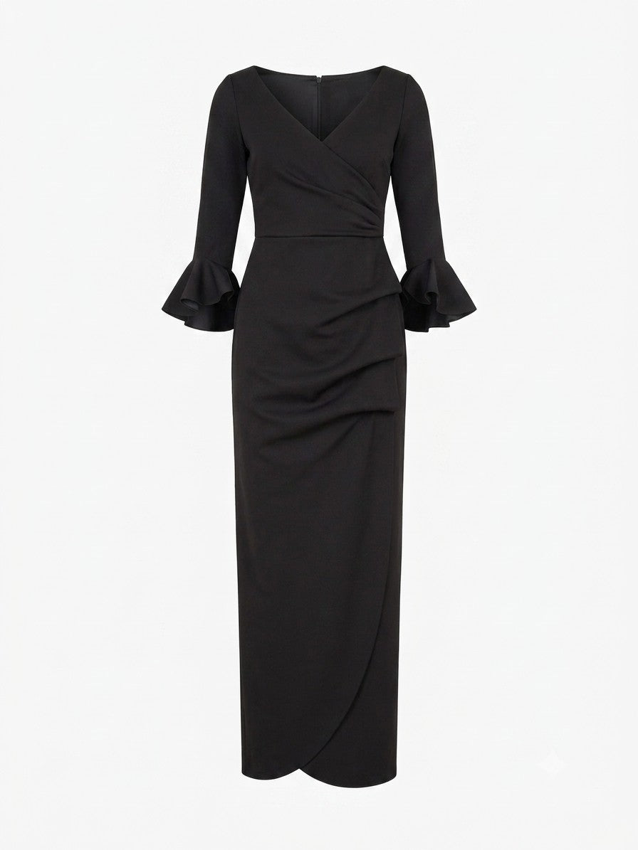 Uma Maxi Dress With Fluted Sleeves