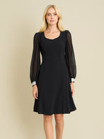 Trisha Dress With Sheer Baloon Sleeves