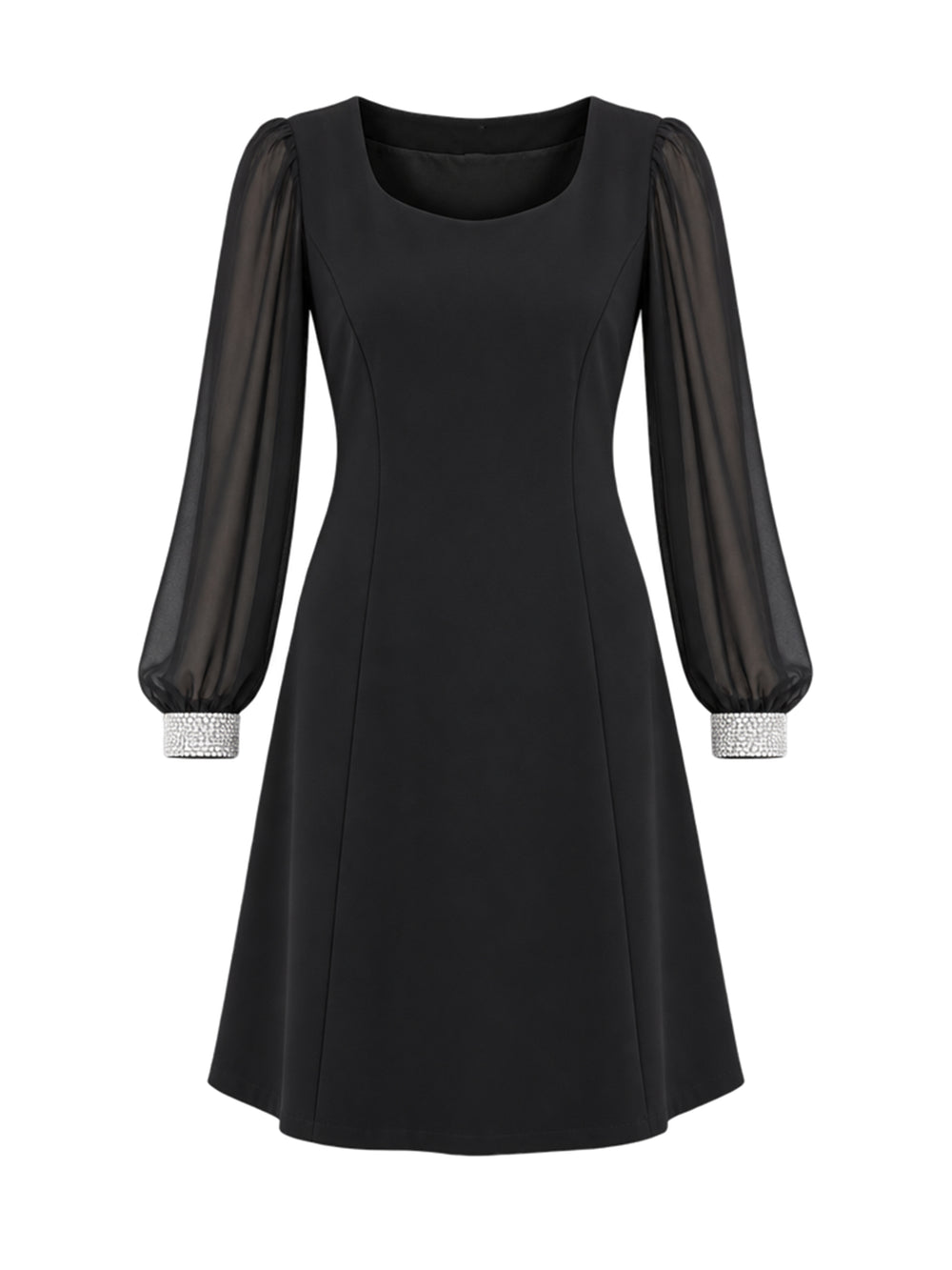 Trisha Dress With Sheer Baloon Sleeves