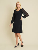 Trisha Dress With Sheer Baloon Sleeves