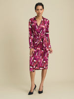 Abbey Wrap Side Tie Midi Dress