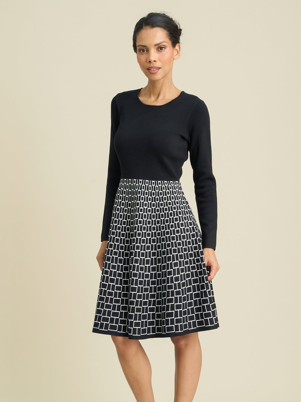 Aidee Geometric Print Knit Dress