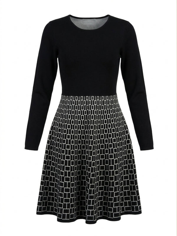 Aidee Geometric Print Knit Dress