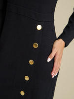 Albany Black Knit Midi Dress