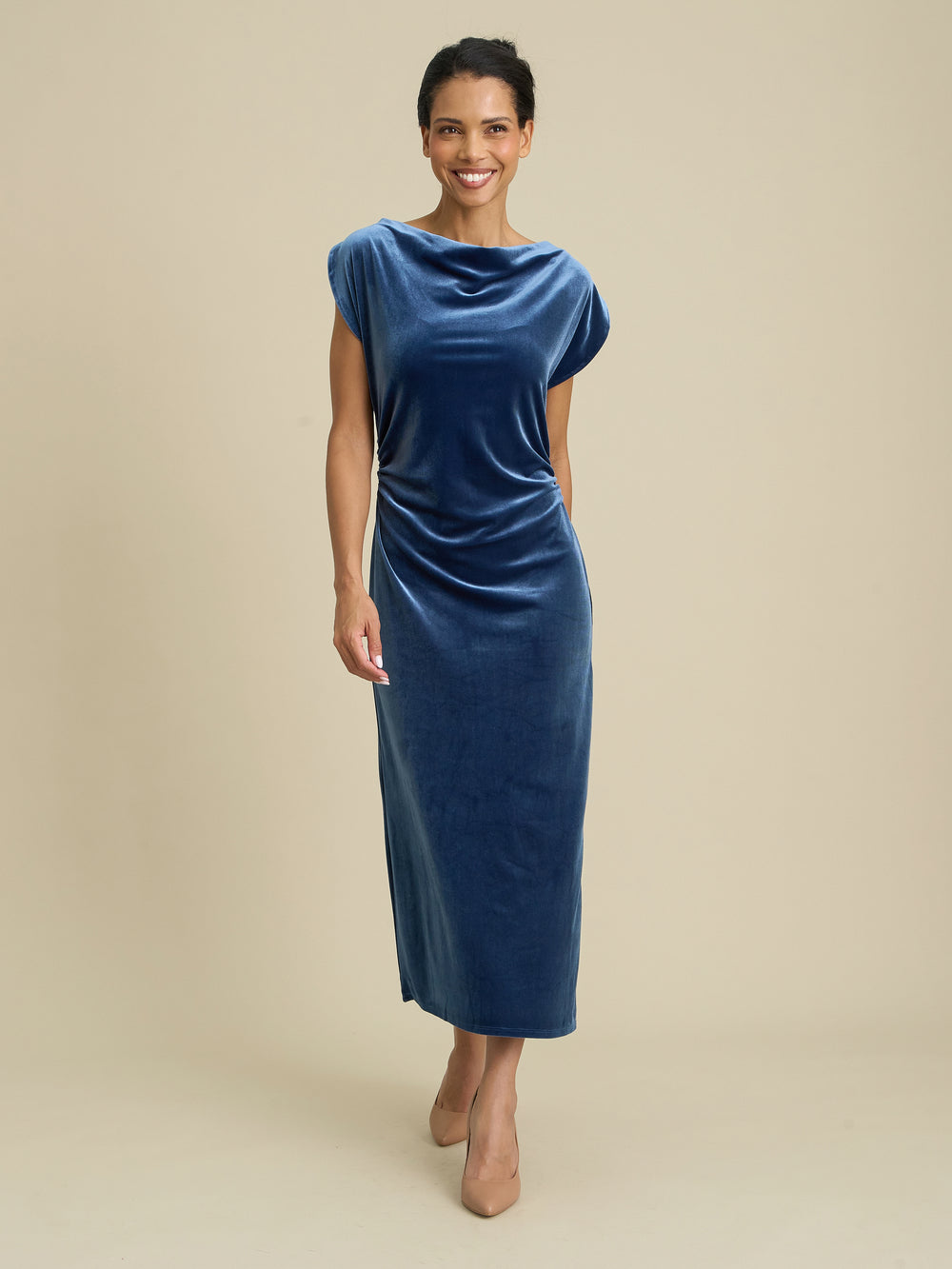 Ariella Velevt Midi Dress